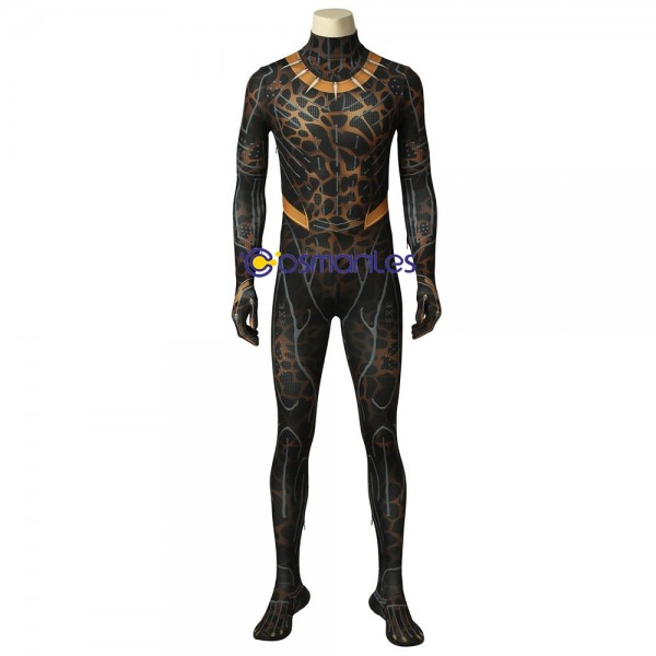 Black Panther Cosplay Suit Erik Killmonger Spandex Printed Cosplay Costume