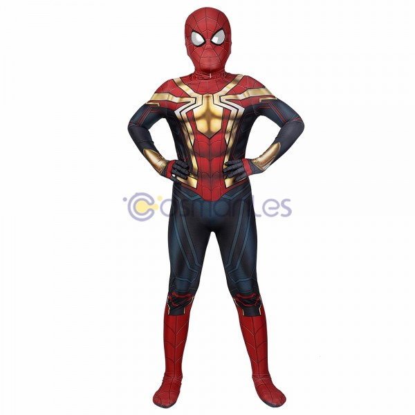 Kids Spider-Man 3 No Way Home Cosplay Costume Iron Spider-man Spandex Printed Suit