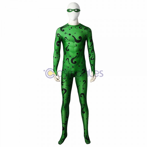 Batman Forever Riddler Jim Carrey Edition Green Spandex Cosplay Costumes