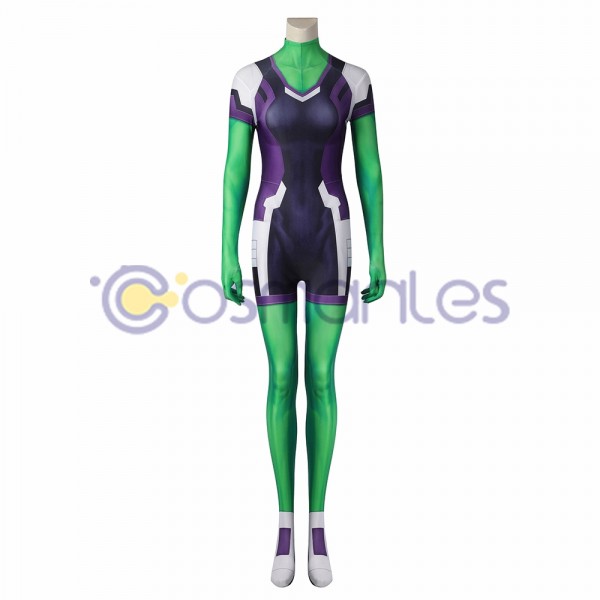She-Hulk Cosplay Costumes Spandex Printed Jumpsuits