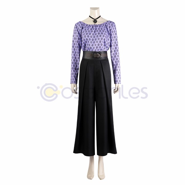The Witcher S3 Yennefer Cosplay Costumes Purple Suits