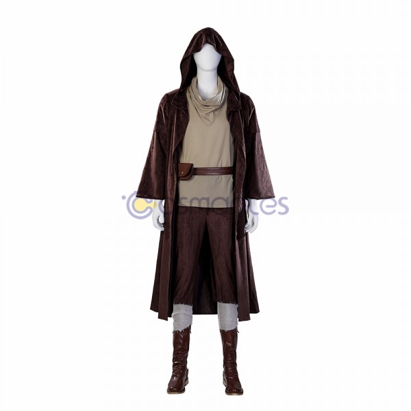 Star Wars Obi Wan Kenobi Cosplay Costumes Brown Cotton Suits