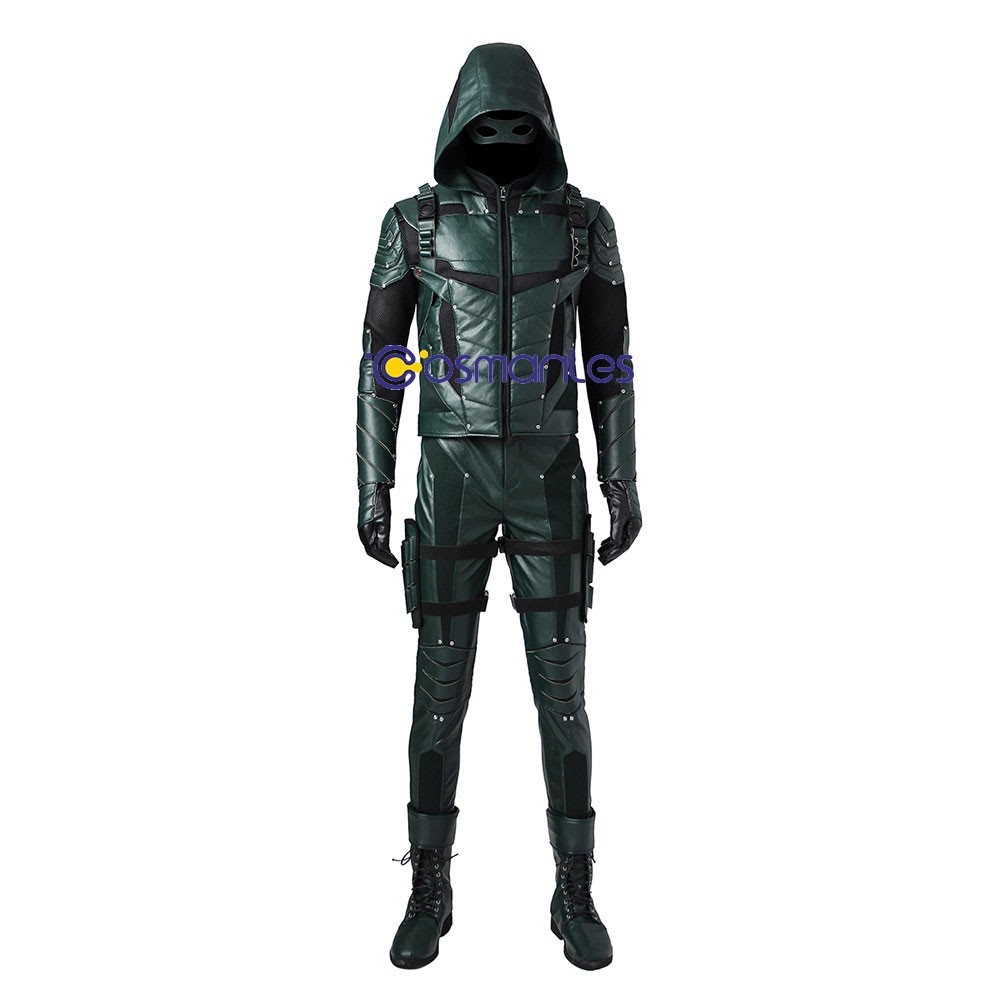 Top Grade Green Arrow Season 4 Oliver Queen Cosplay Costume Any Size Full Suit 