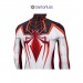 White Spider-man Cosplay Suit PS5 Spider-man Miles Morales Spandex Printed Cosplay Costume